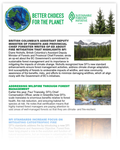SFI in Brief - How Sustainable Forestry Helps Mitigate Wildfire